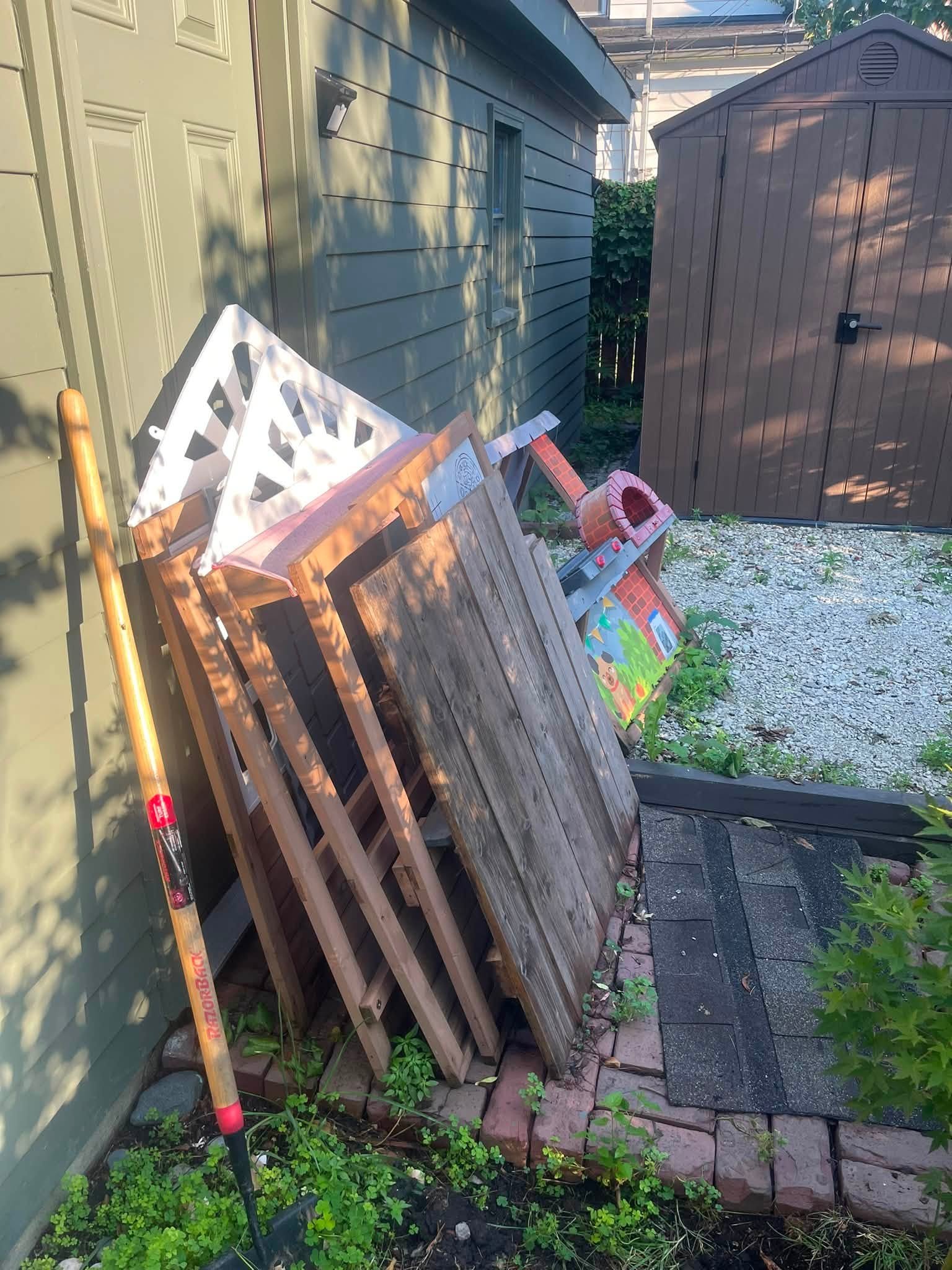 Backyard yard debris and outdoor junk haul in Cheney