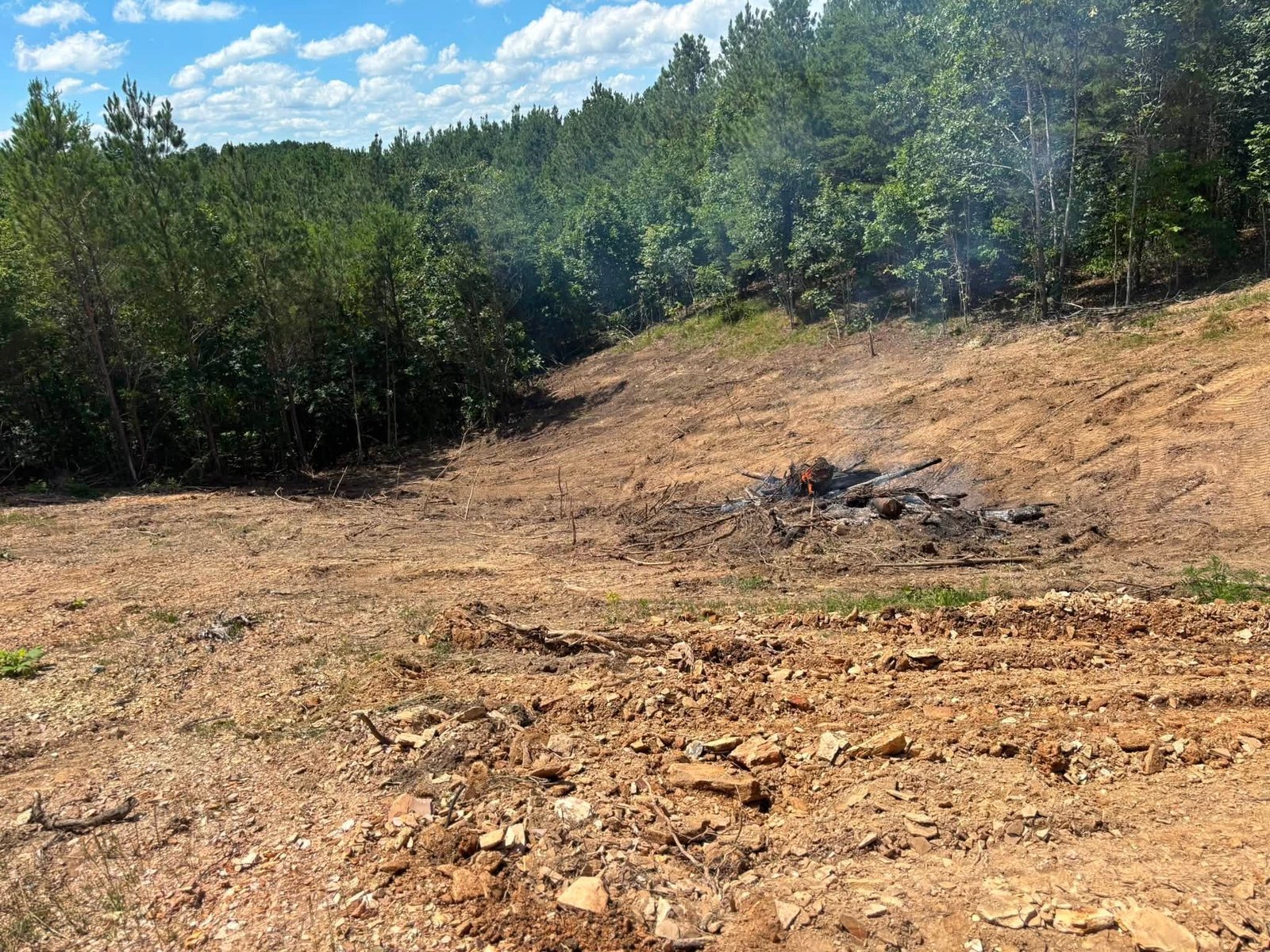 Lot clearing and root debris removal in Liberty Lake