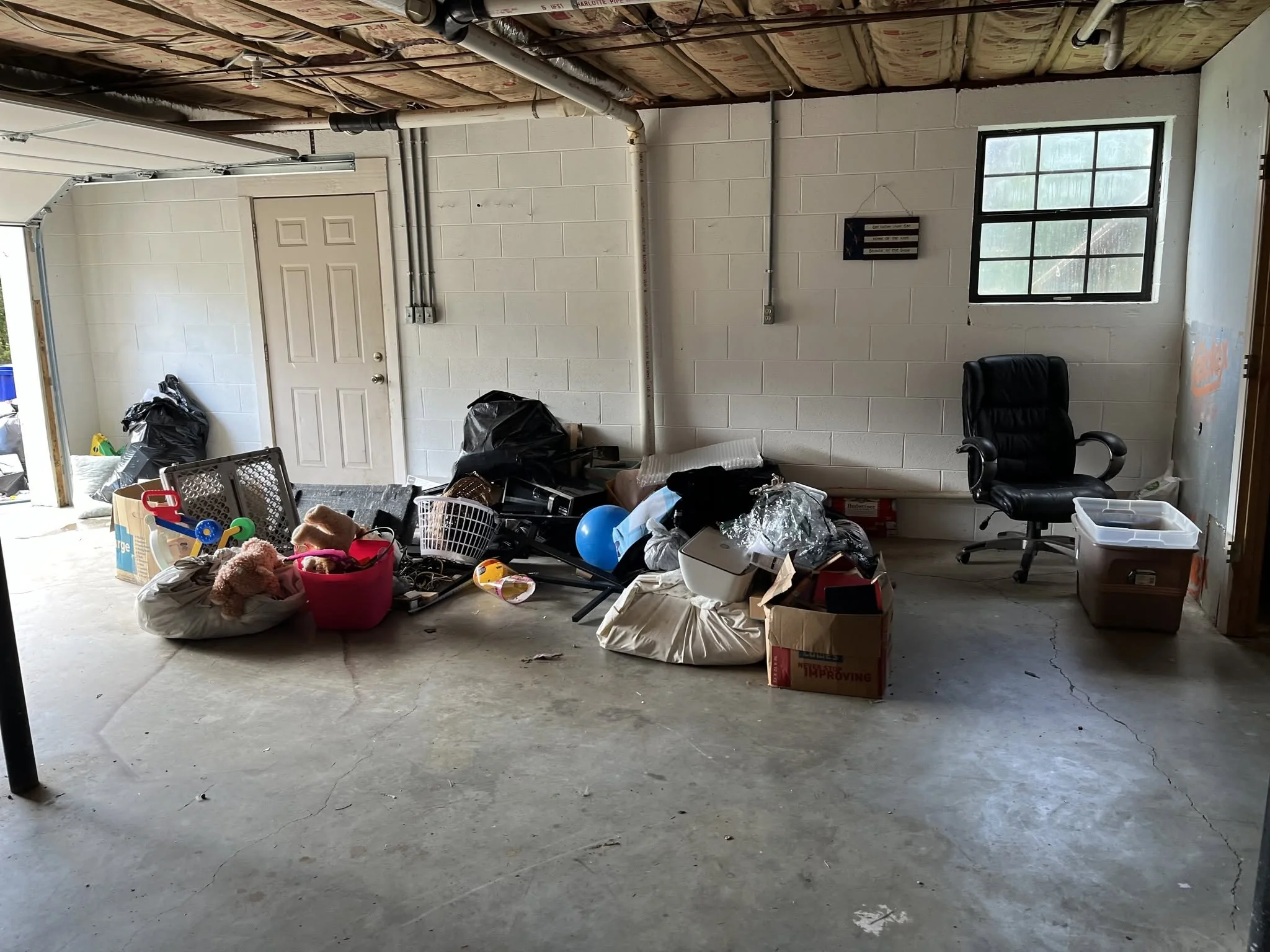 Office desks and chairs hauled from downtown office