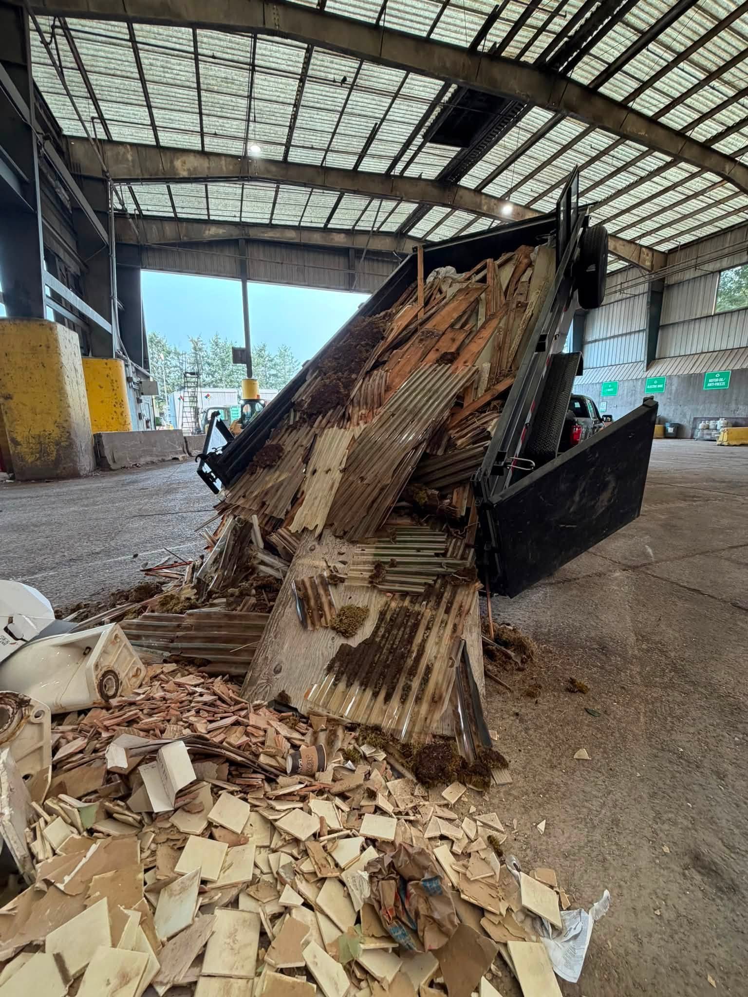 Clean wood and lumber debris ready for recycling